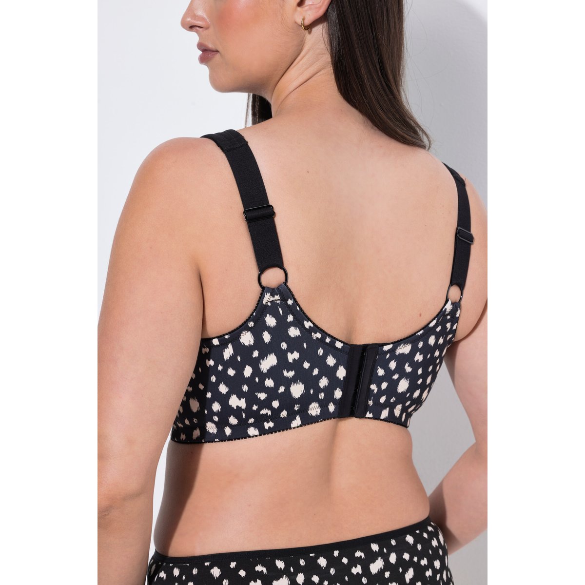 Soutien-gorge de confort, motif dalmatien noir, ULLA POPKEN