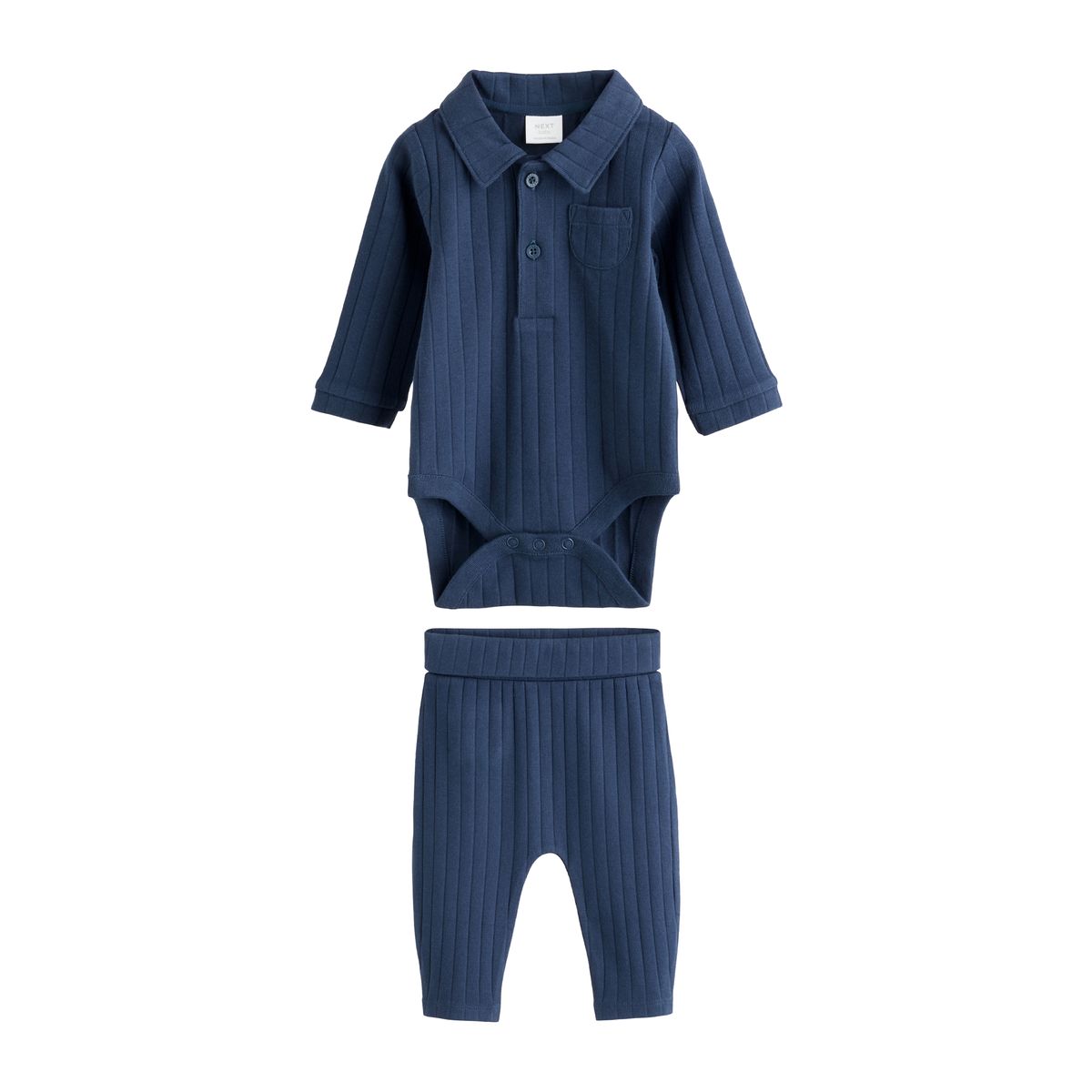 Ensemble polo, body et legging bébé bleu marine, NEXT