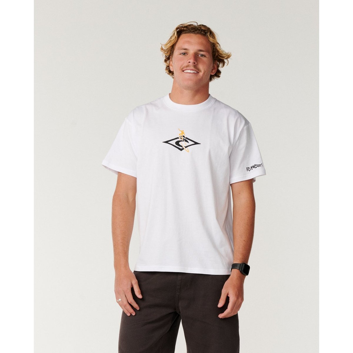 T-shirt Eddie Would Go Petro DIAMOND coupe Loose blanc, RIP CURL