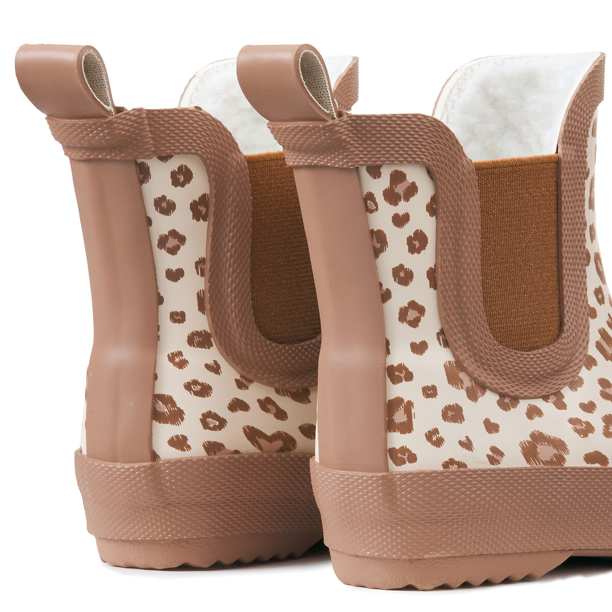 Bottes de pluie élastiquées, motif léopard beige/taupe, LA REDOUTE COLLECTIONS