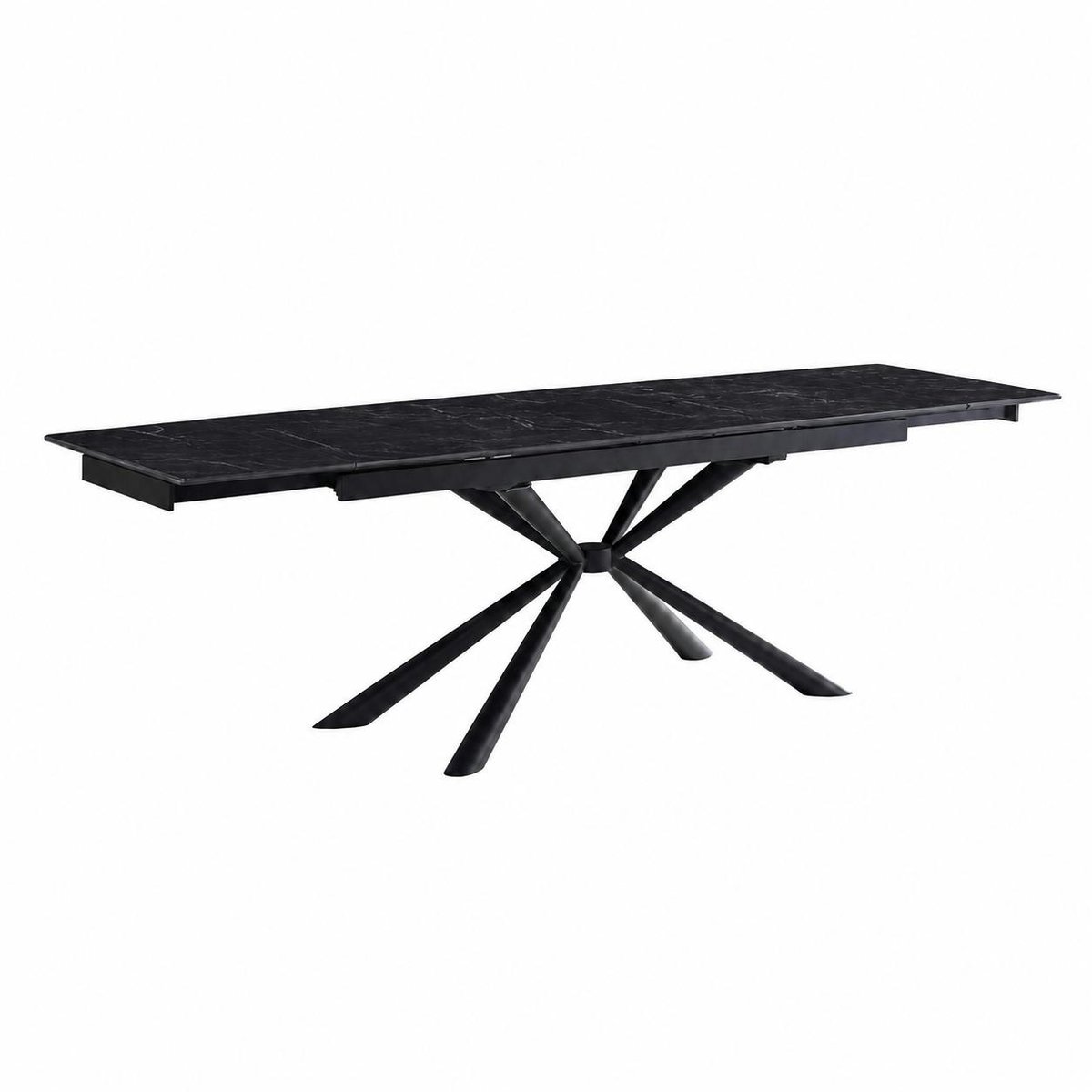 Table céramique extensible noire marbrée 180-260 cm LUGANO noir, PIER IMPORT