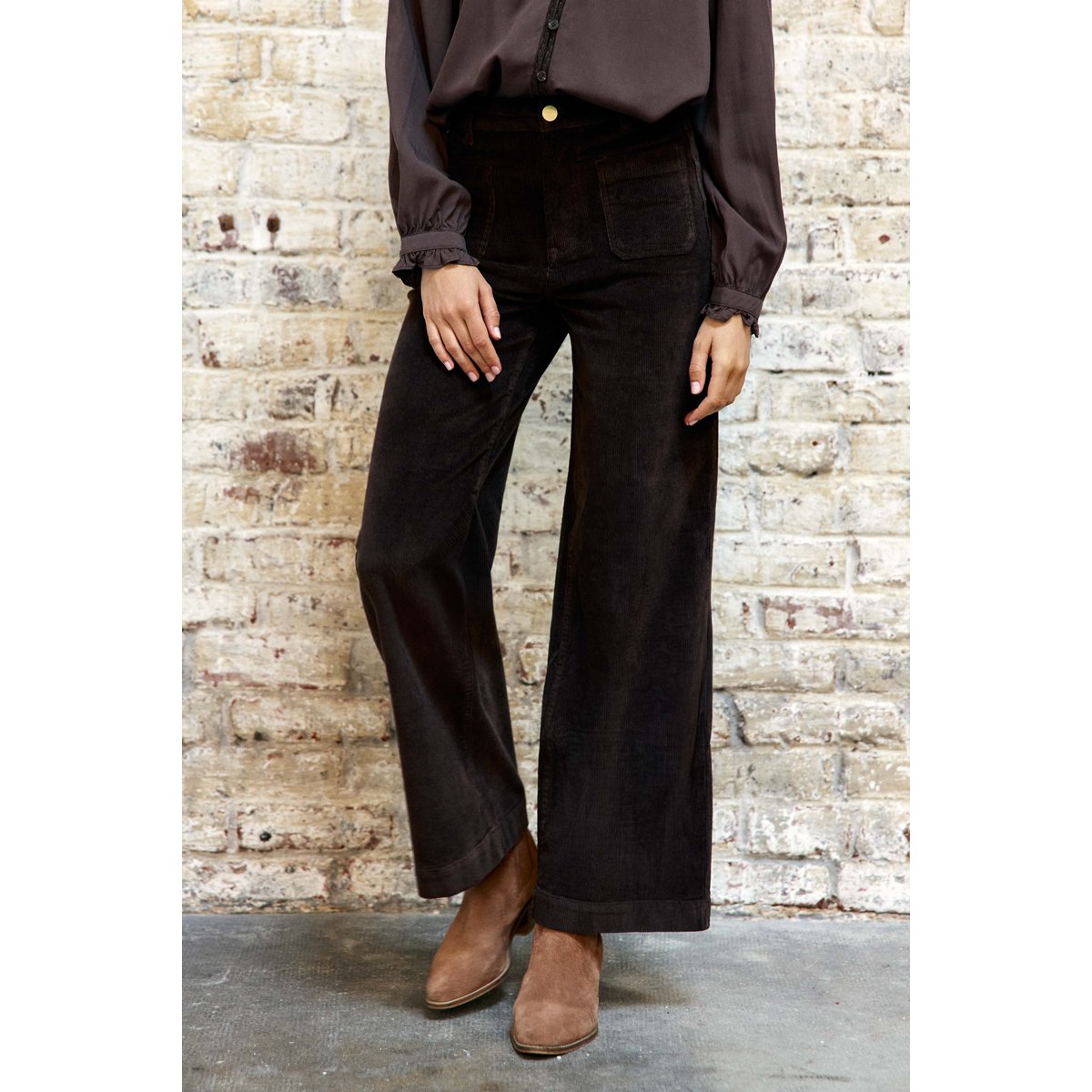 Atlanty - Pantalon large en velours marron, LA PETITE ETOILE