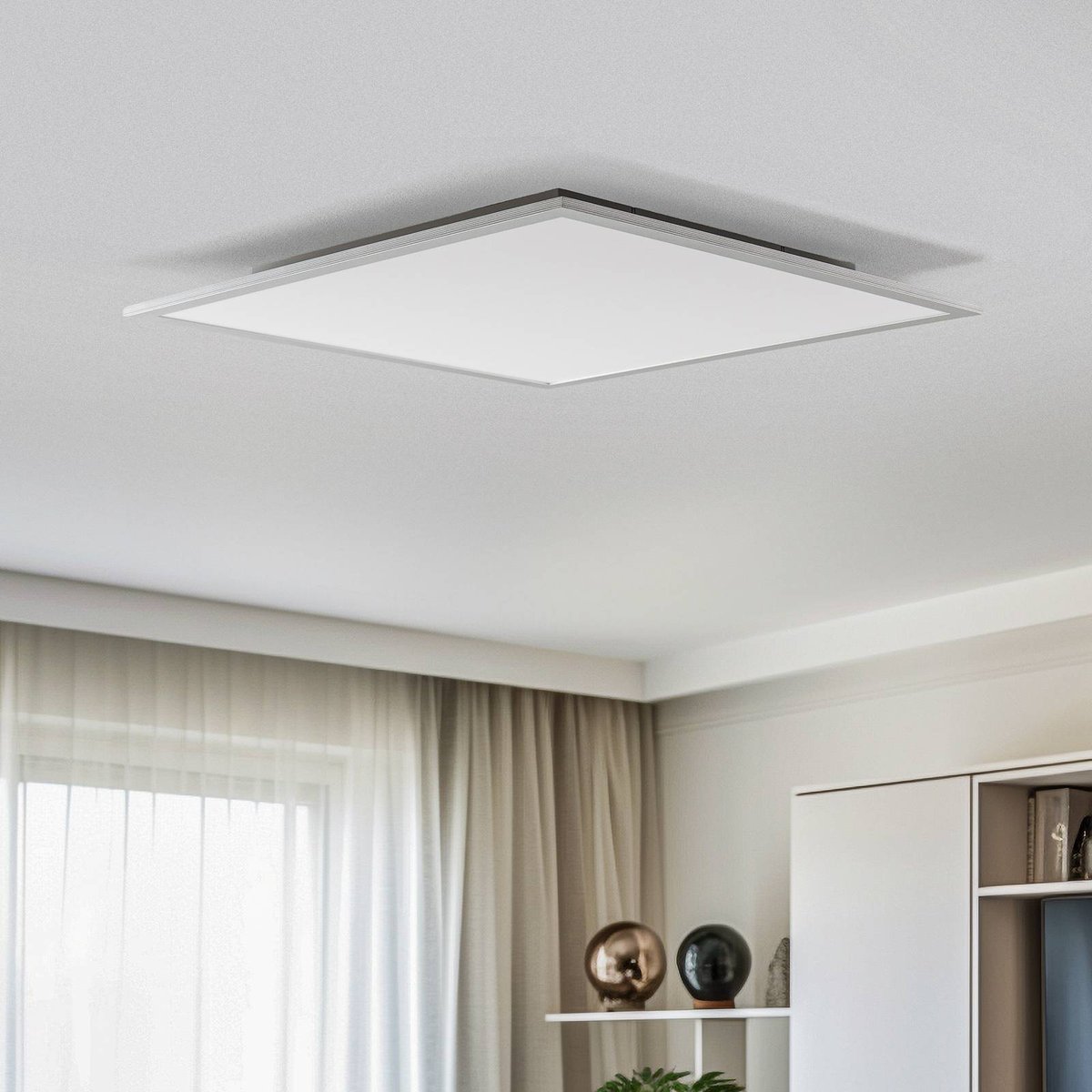 Panneau moderneLED, Livel blanc, argent, LINDBY