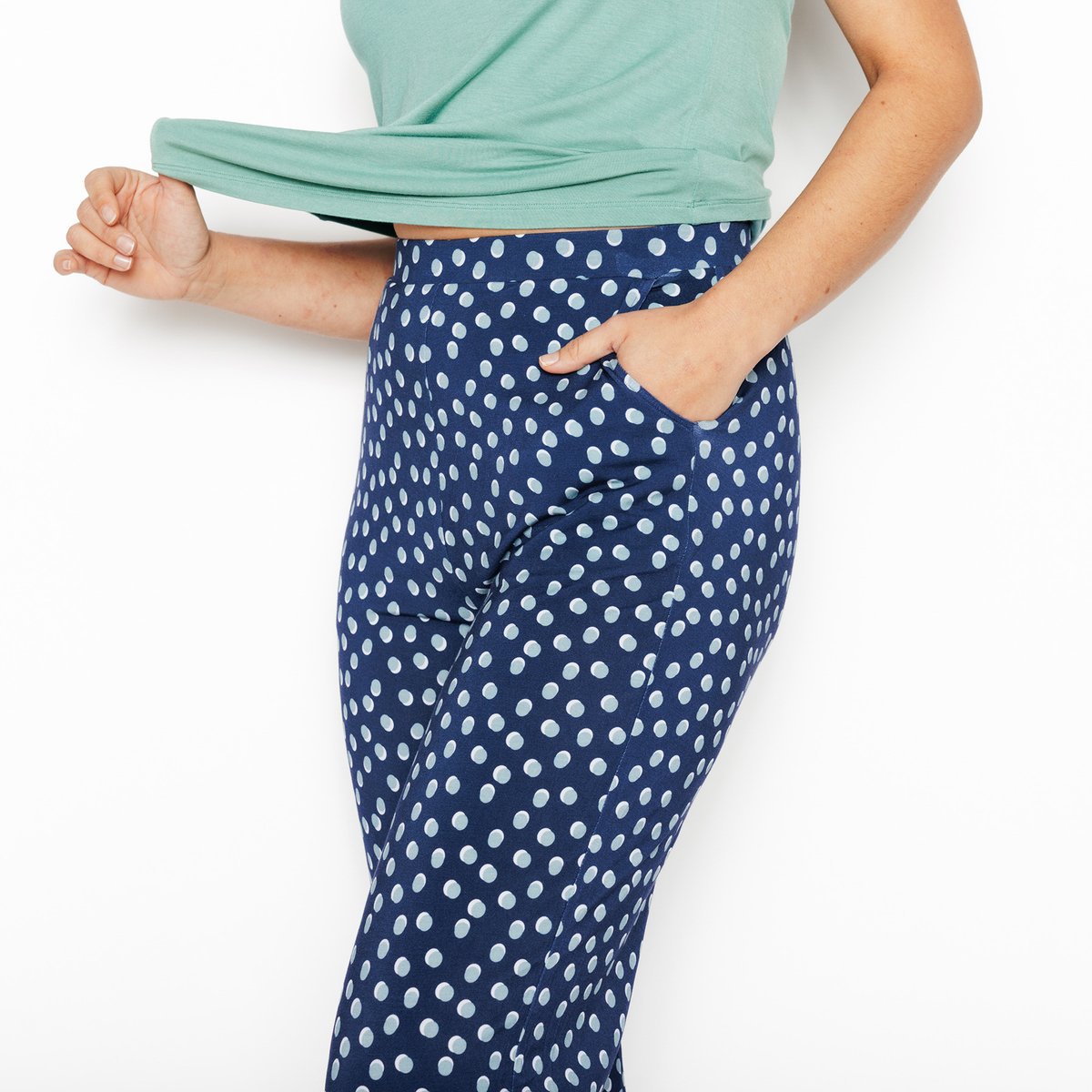 Pantalon pyjama CAMILLE multico bleu, ROUGEGORGE LINGERIE
