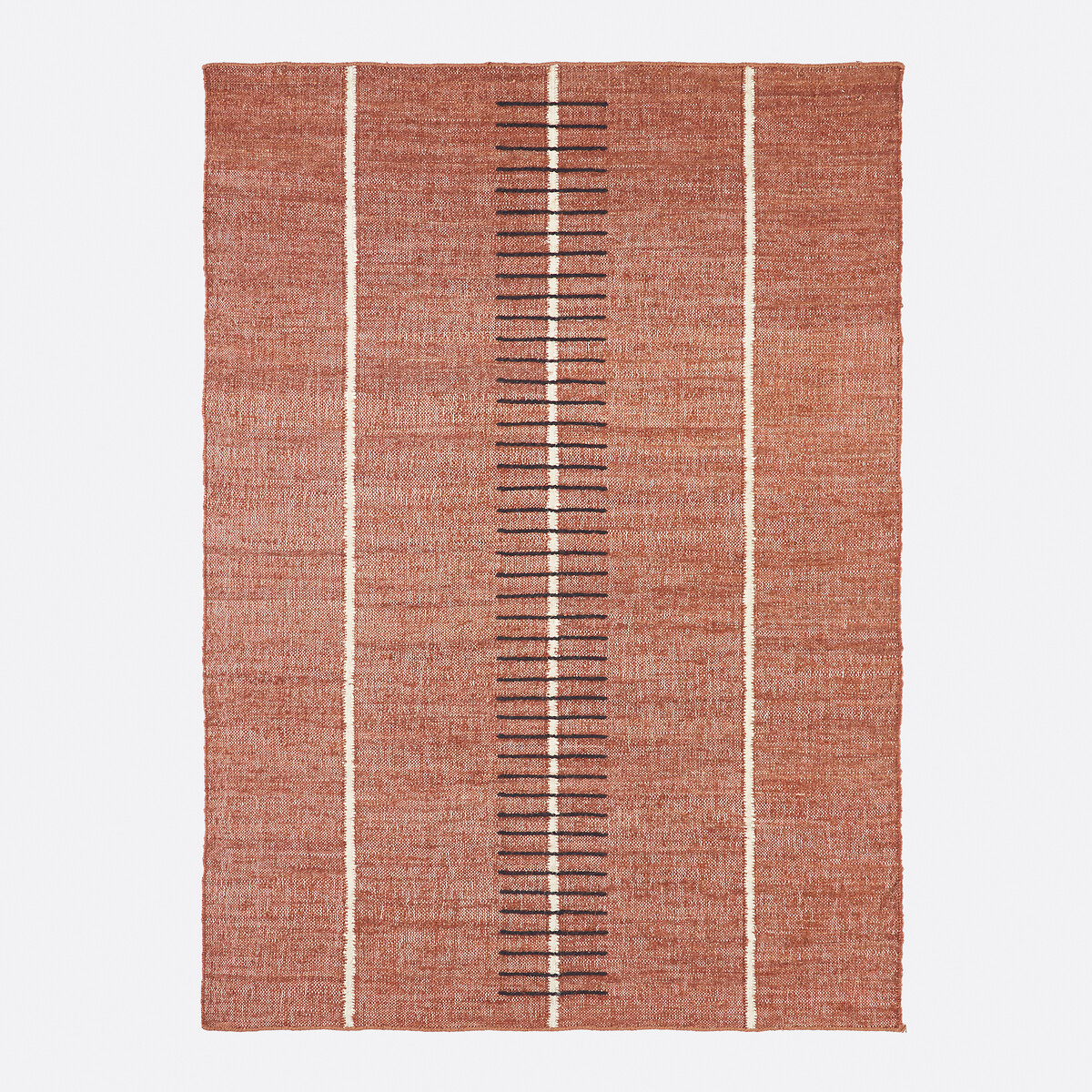 Tapis en jute et coton, motif lignes, Calvy brique, LA REDOUTE INTERIEURS
