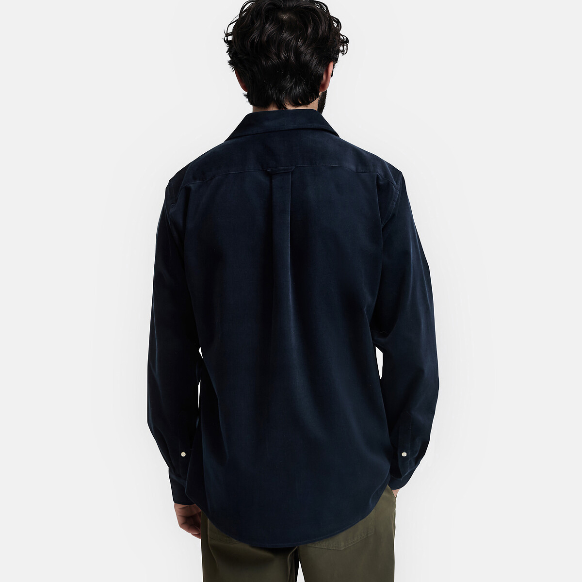 Camicia dal taglio dritto con colletto americano e maniche lunghe blu marino, LA REDOUTE COLLECTIONS