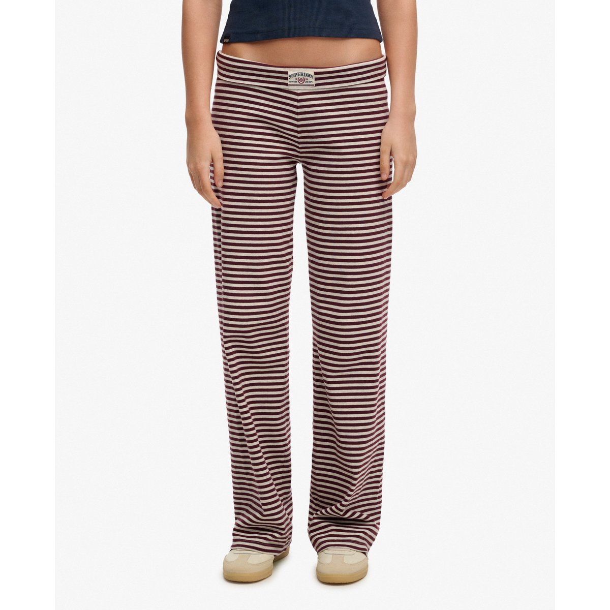 Pantalon Athletic Essentials Rayé Coupe Ajustée rouge port/gris chiné, SUPERDRY