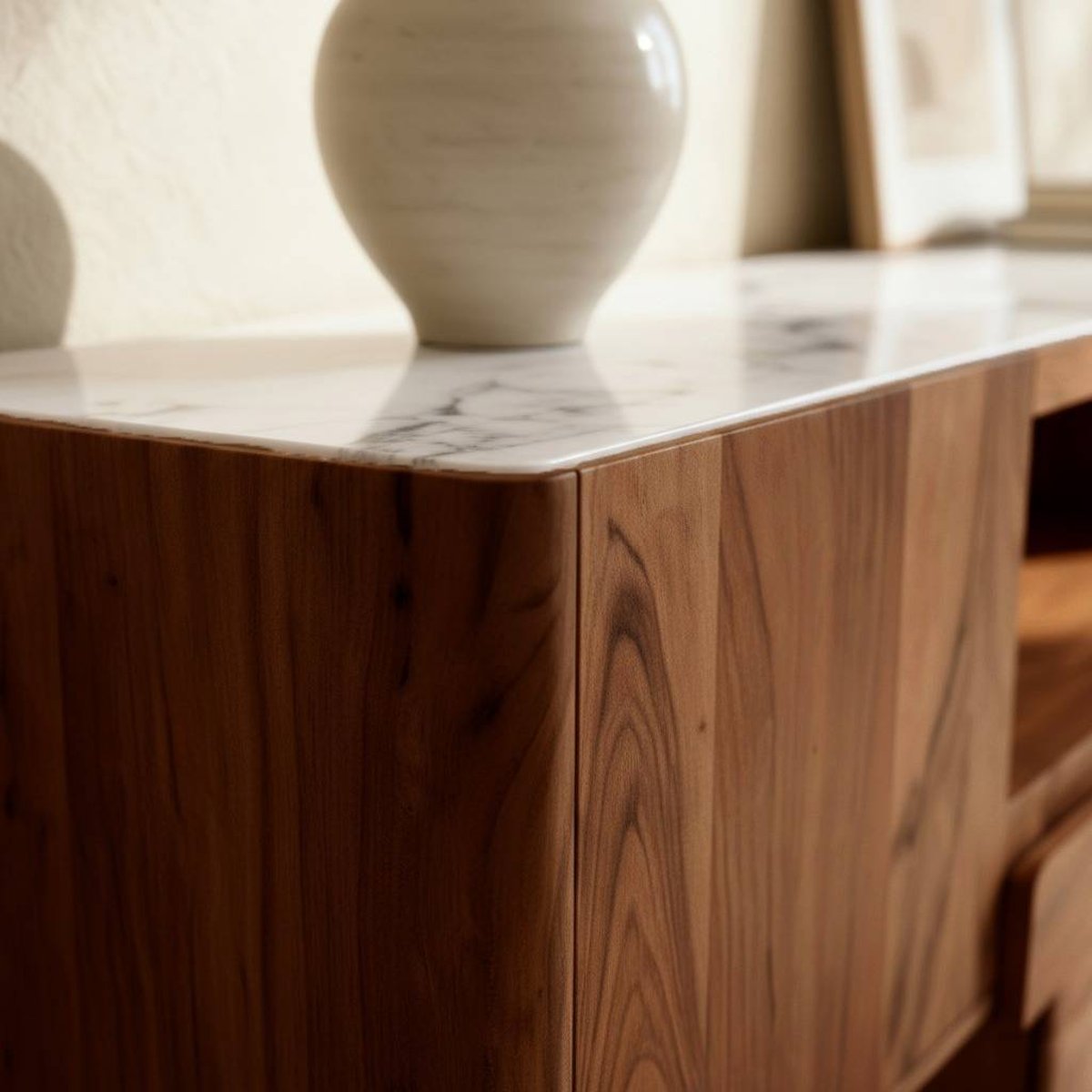 Meuble TV en bois d'acacia TARA bois clair, MADE IN MEUBLES