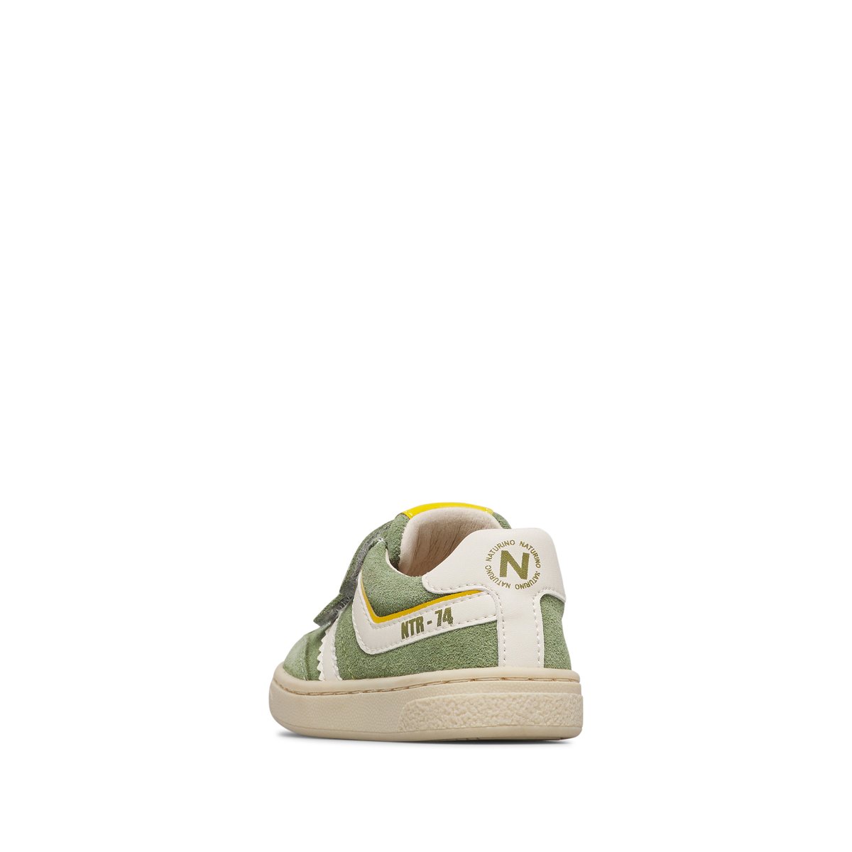 Baskets en cuir et en daim MARVES LOW VL. vert-jaune, NATURINO