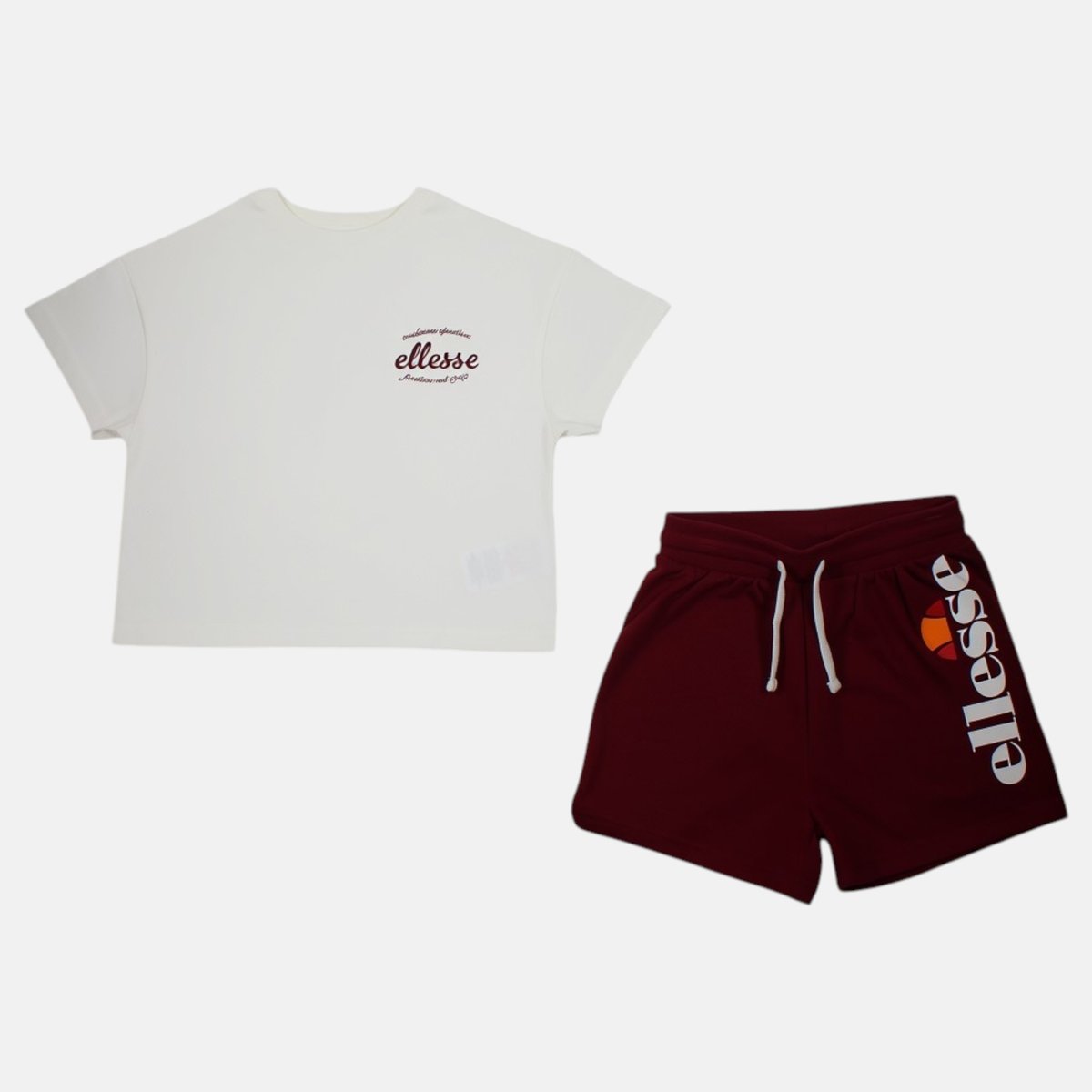 Lot de 2 t-shirts manches courtes et short MISS bordeaux, ELLESSE