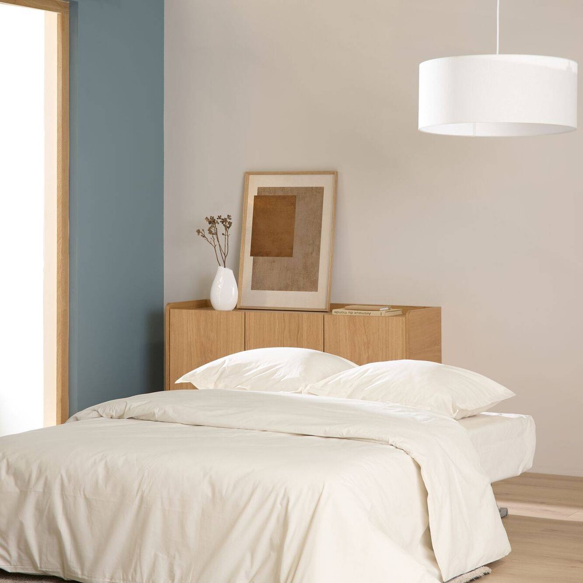 Abat-jour pour suspension tissu blanc 60 cm - ROBINE blanc, CAMIF
