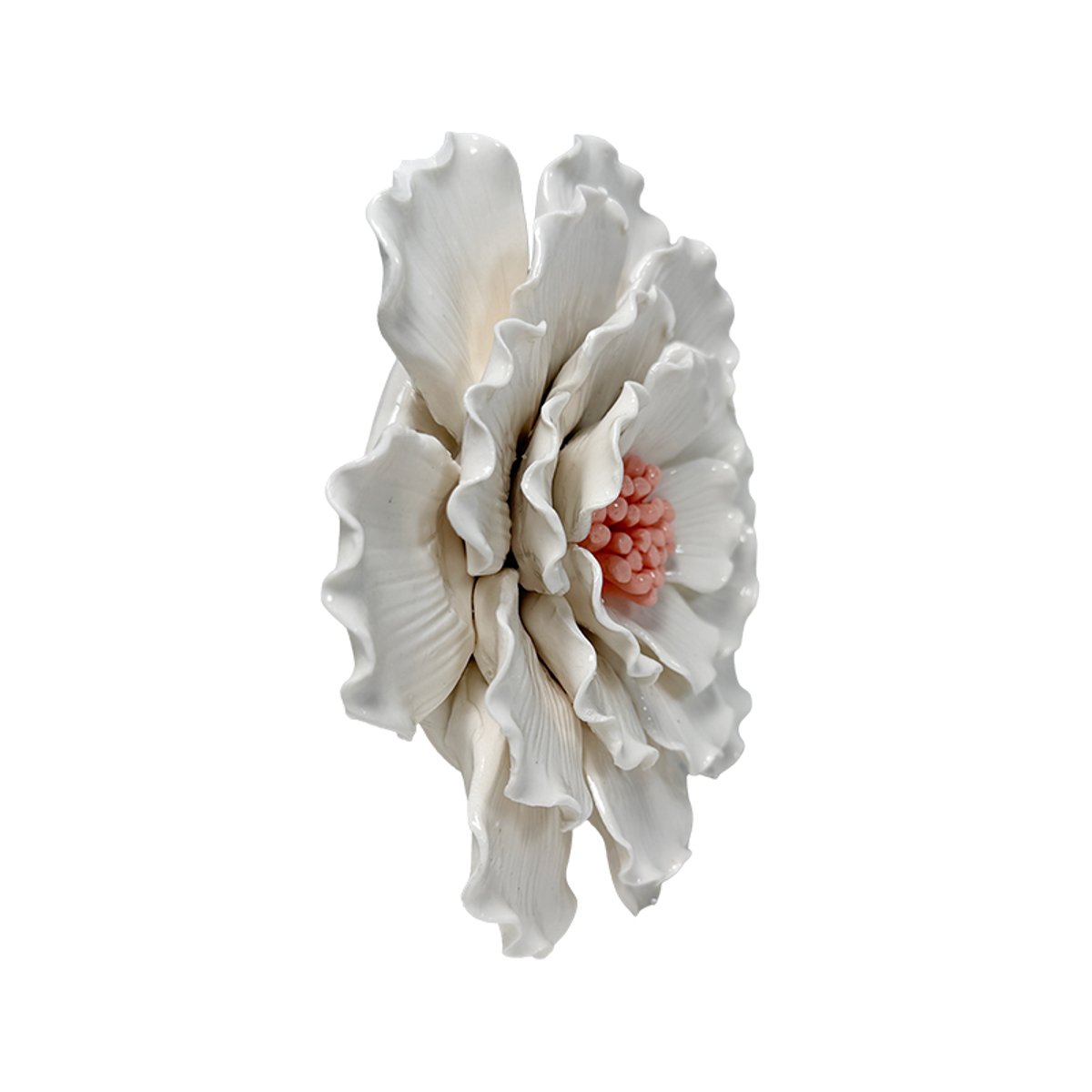 Déco murale fleur céramique 20.5cm couleur unique, EMDE