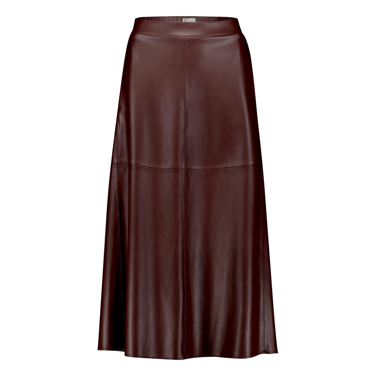 Jupe en cuir à poches espresso brown, VERA MONT