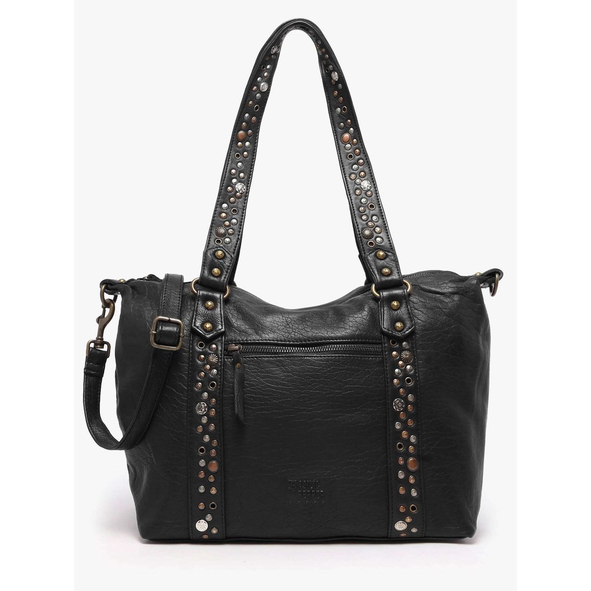 Sac porté épaule Brooklyn cuir black, BASILIC PEPPER