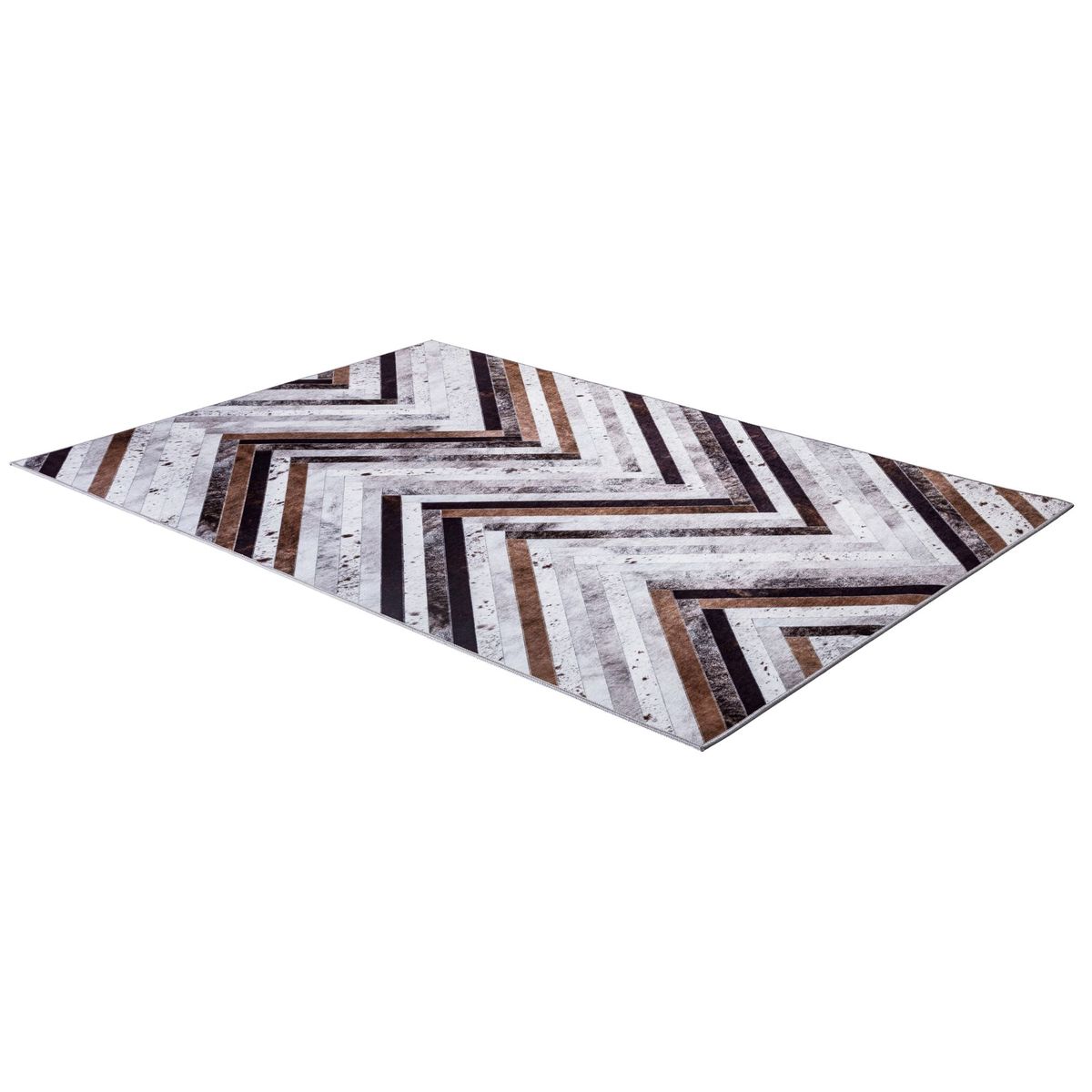Tapis imprimé Serena, aspect cuir, plat gris, GINO FALCONE