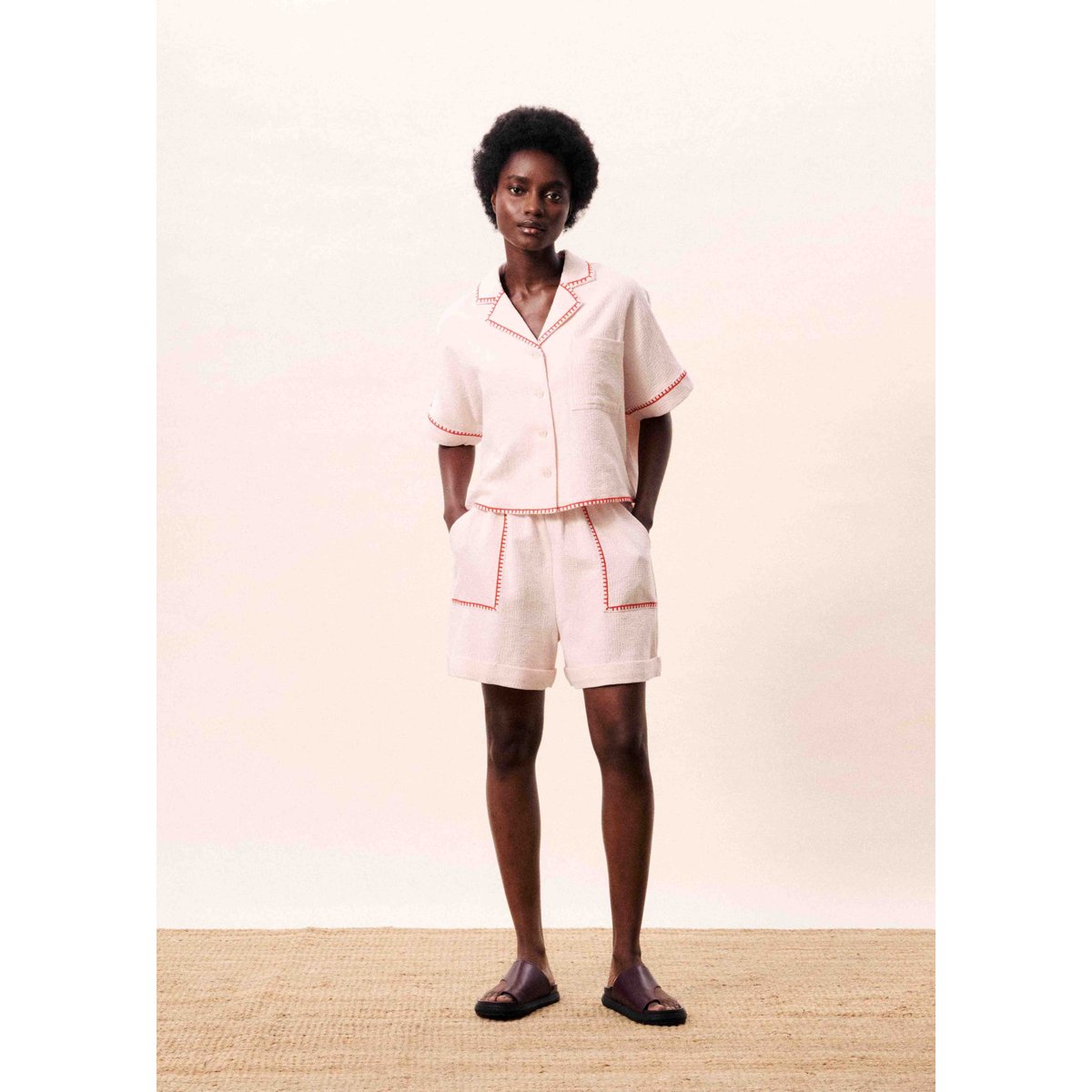 Chemise en coton ISALYA rose pale, FRNCH