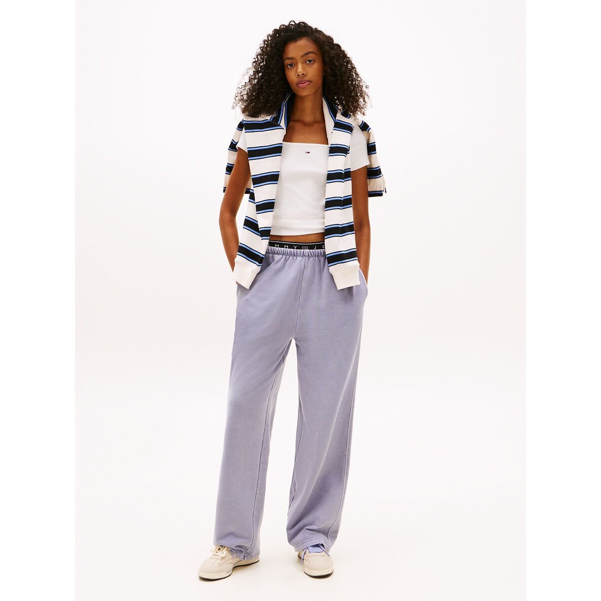 T-shirt col rond, à manches courtes ecru, TOMMY JEANS