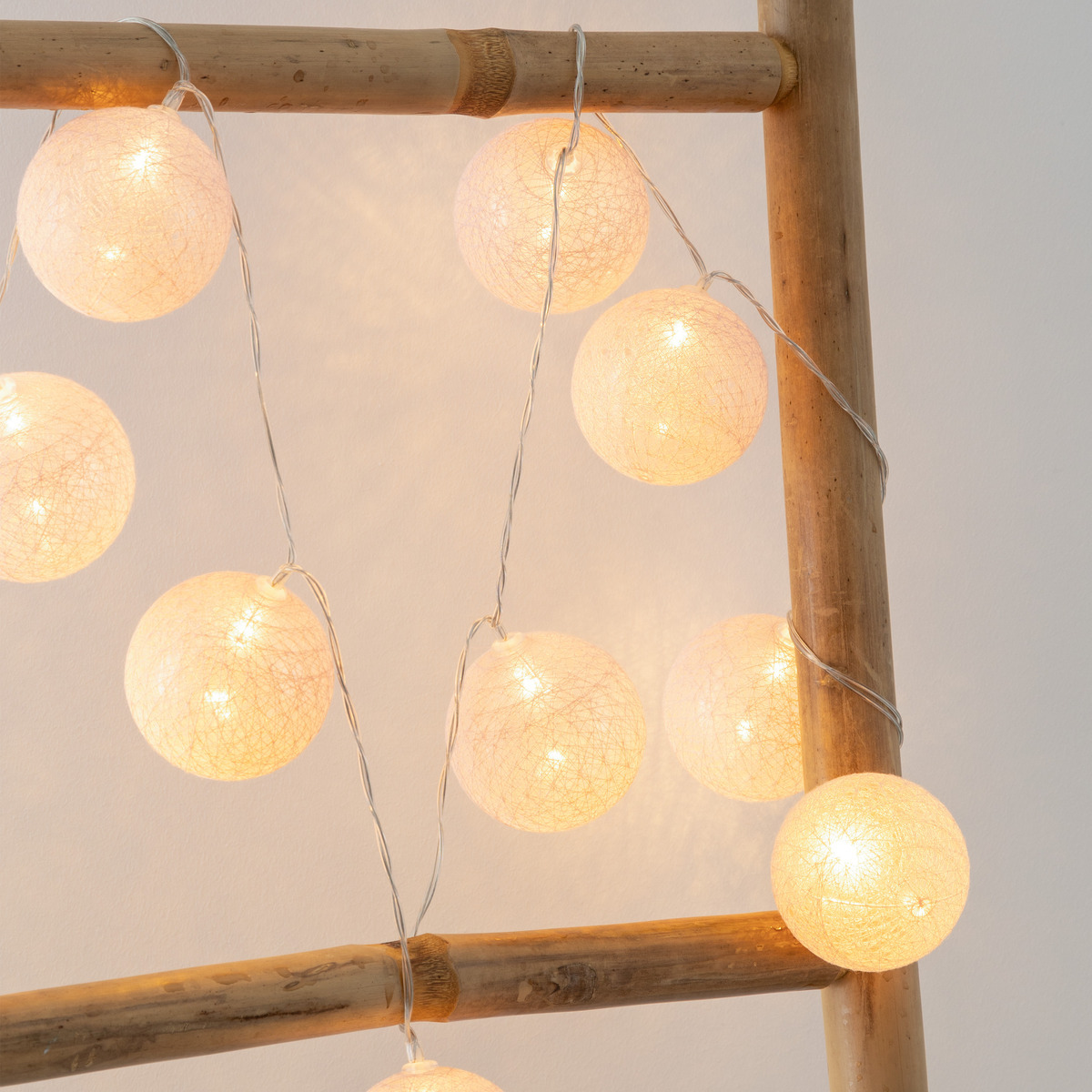 Guirlande LED 10 boules à pile TARA rose clair, ATMOSPHERA