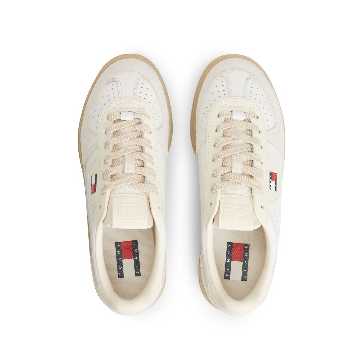 The Greenwich Platform Leather Trainers ecru , TOMMY JEANS