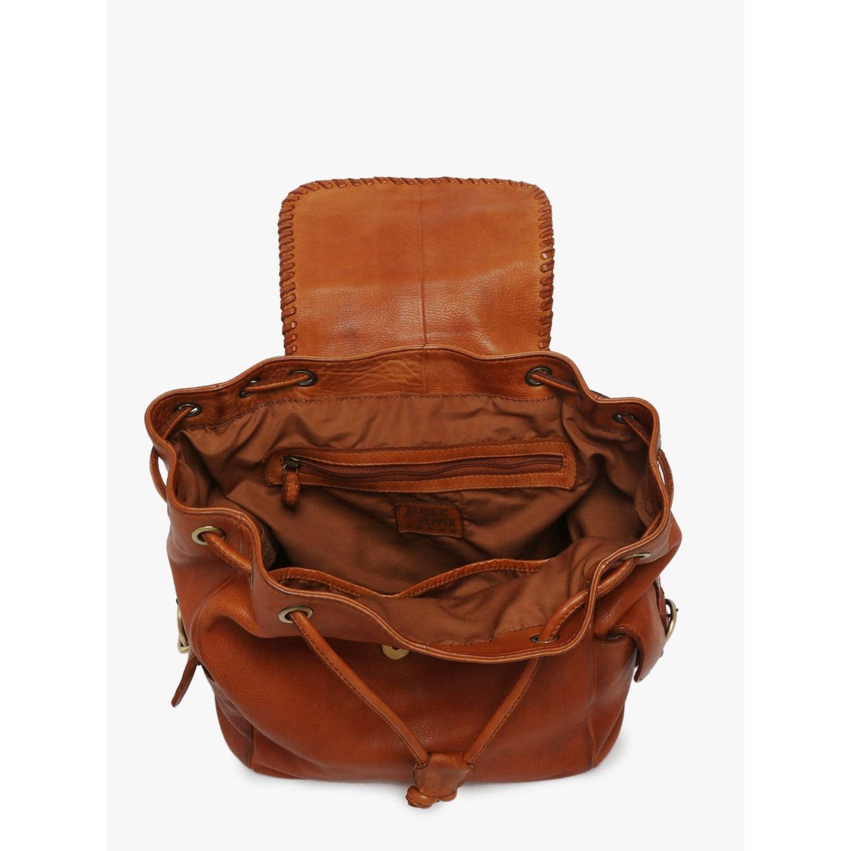 Sac à dos cuir tan, BASILIC PEPPER