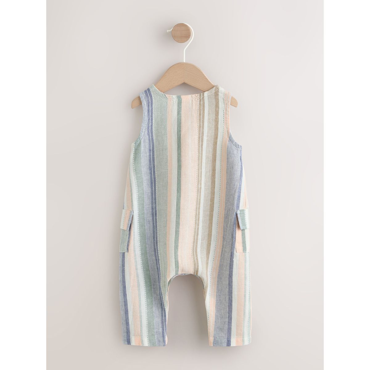Barboteuse bébé tissée rayures bleues, NEXT