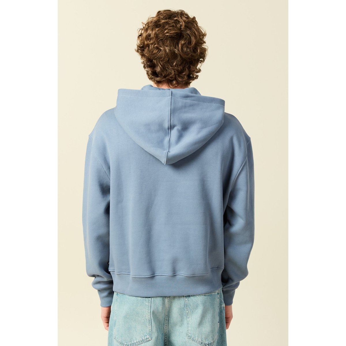Sweat à capuche manches longues bleu gris, BONOBO