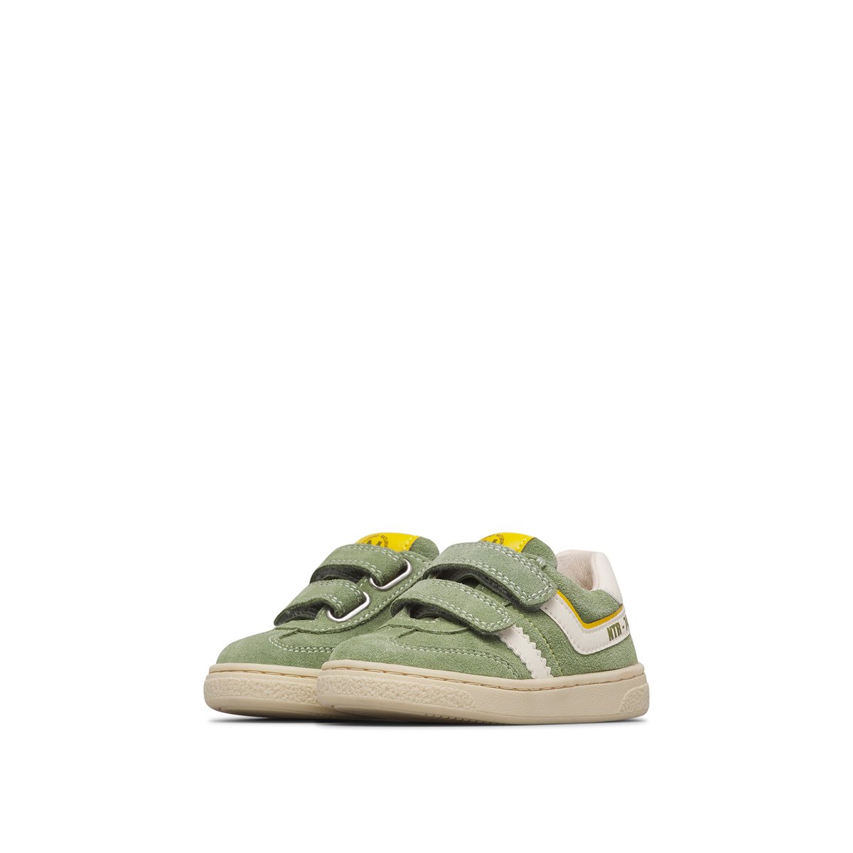 Baskets en cuir et en daim MARVES LOW VL. vert-jaune, NATURINO