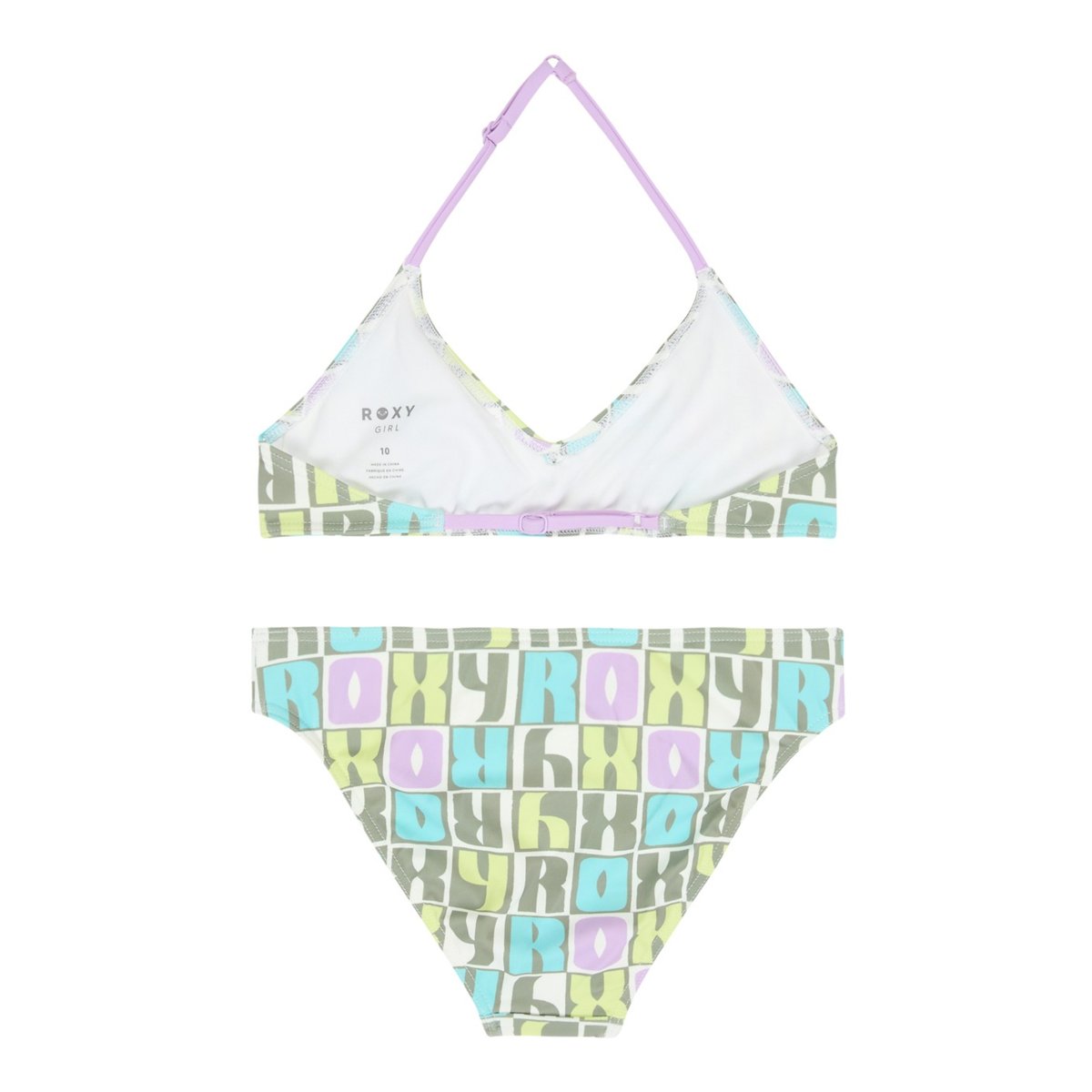 Ensemble 2 pièces bikini bralette deux pièces LETTER UP SET. vert oil green letter up, ROXY