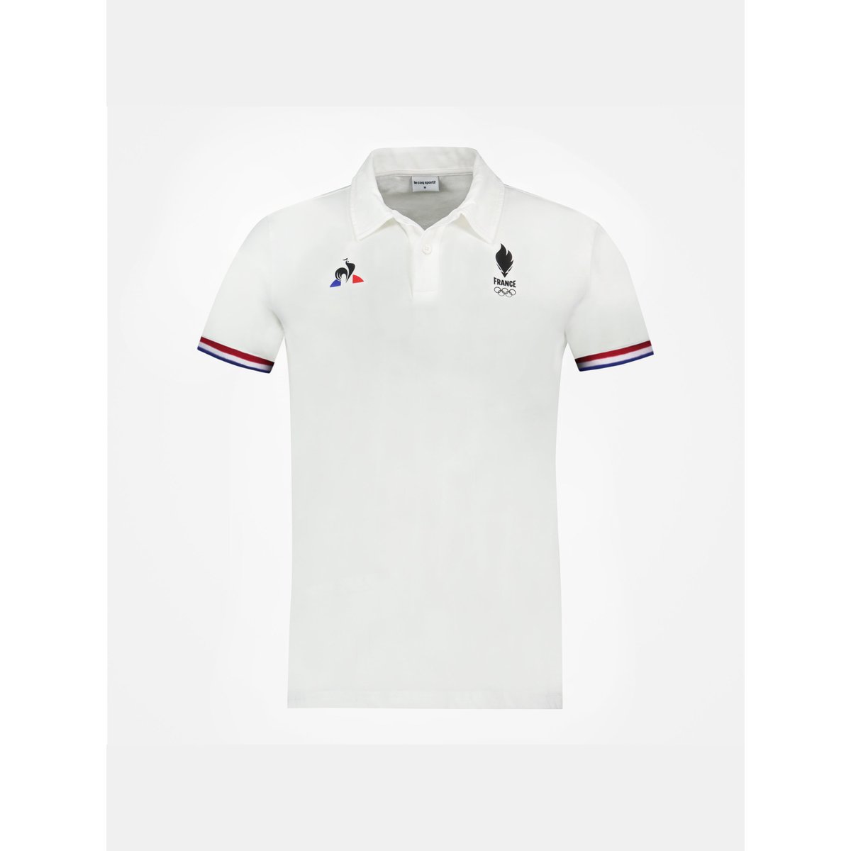 Polo Équipe de France Olympique en jersey Jeux Olympiques new optical white, LE COQ SPORTIF