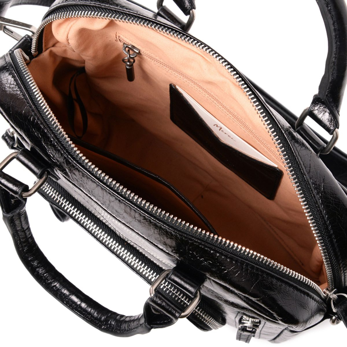 Sac à main en cuir avec bandoulière amovible MINI MACY noir, NAT & NIN