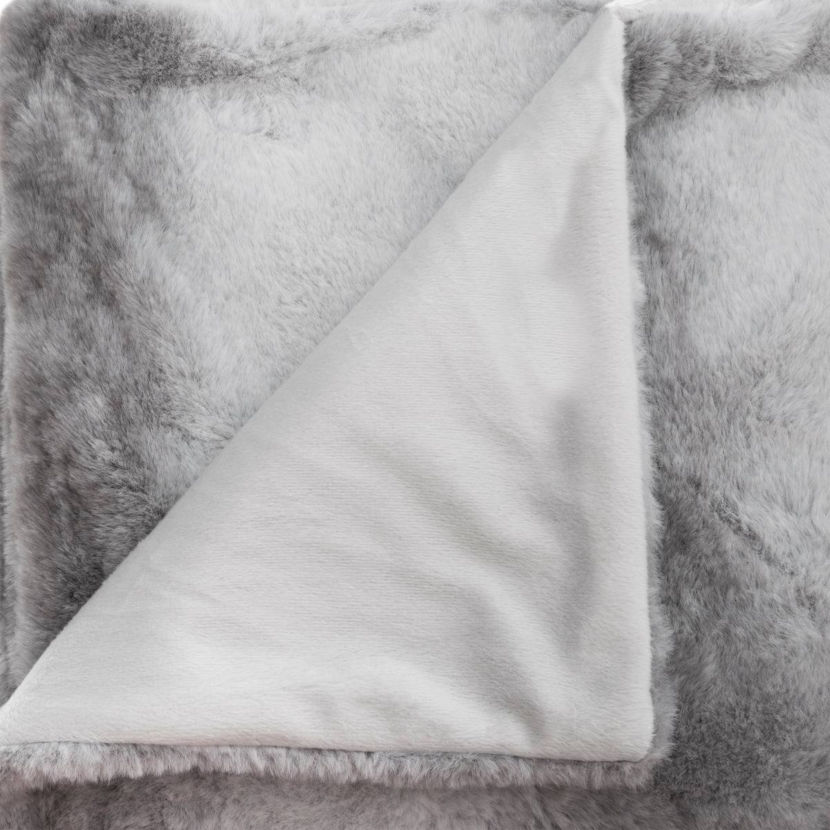 Plaid gris bicolore 130x180cm gris, ATMOSPHERA