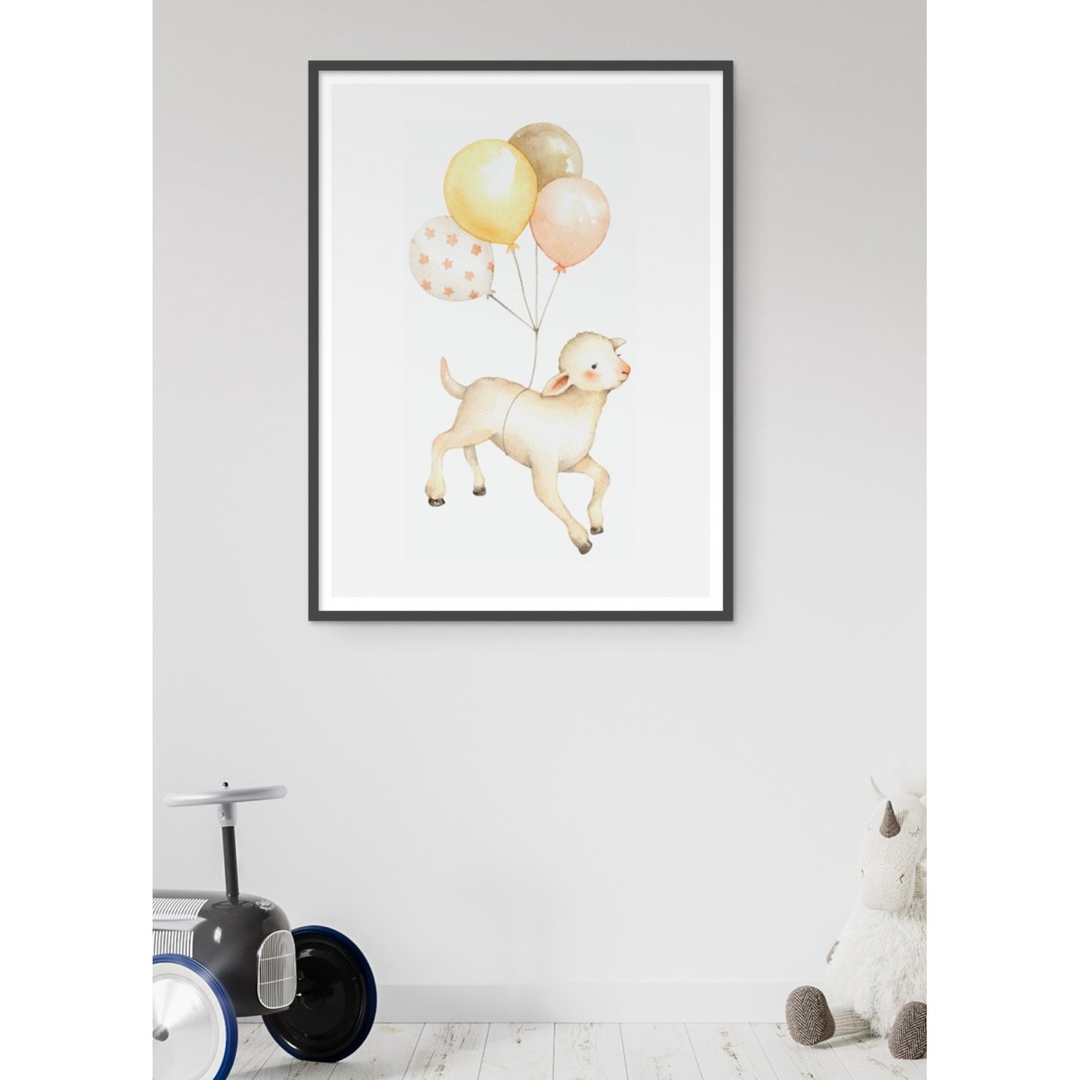 Poster Brebis Volante blanc, L'AFFICHERIE