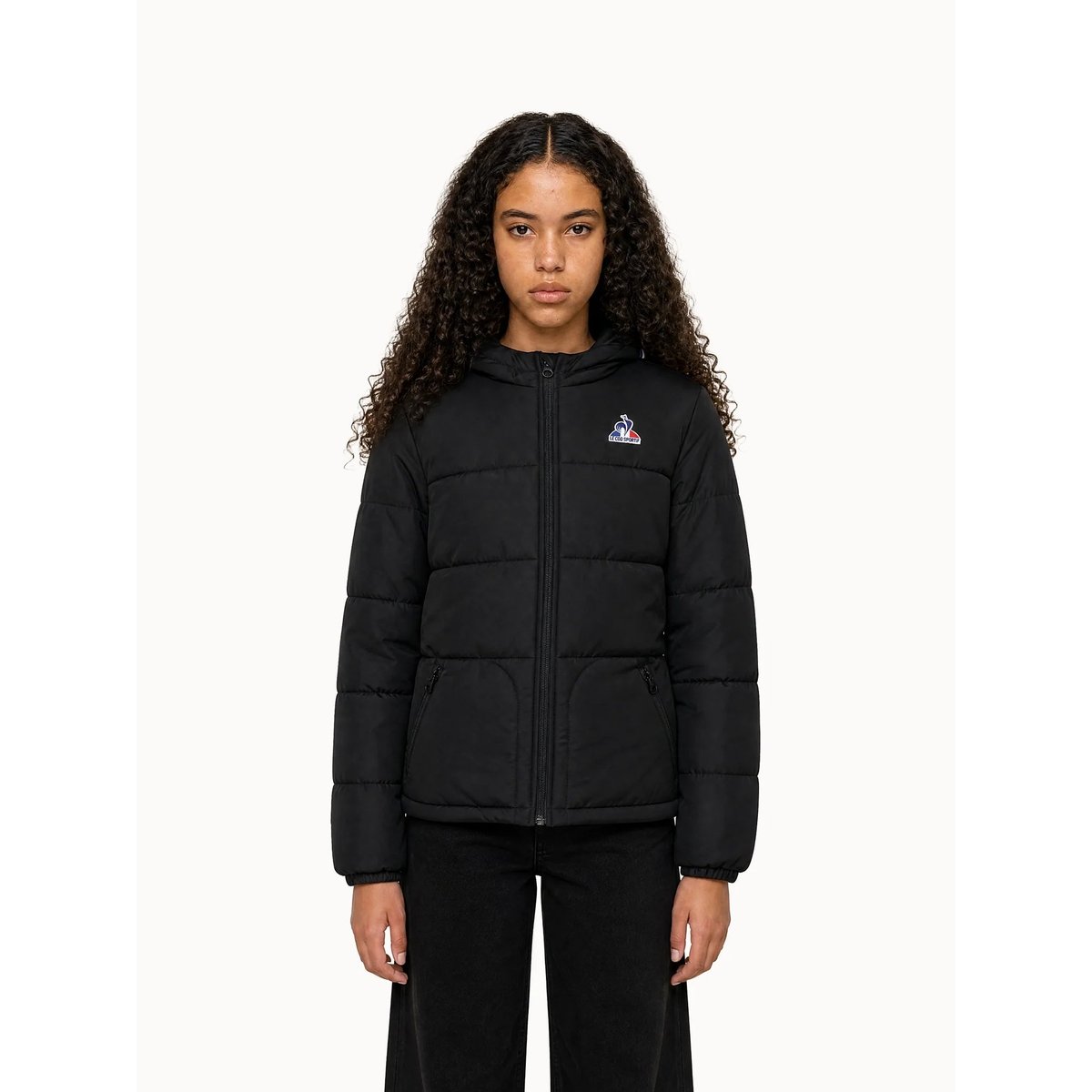 Doudoune à capuche déperlante Essentiel black, LE COQ SPORTIF