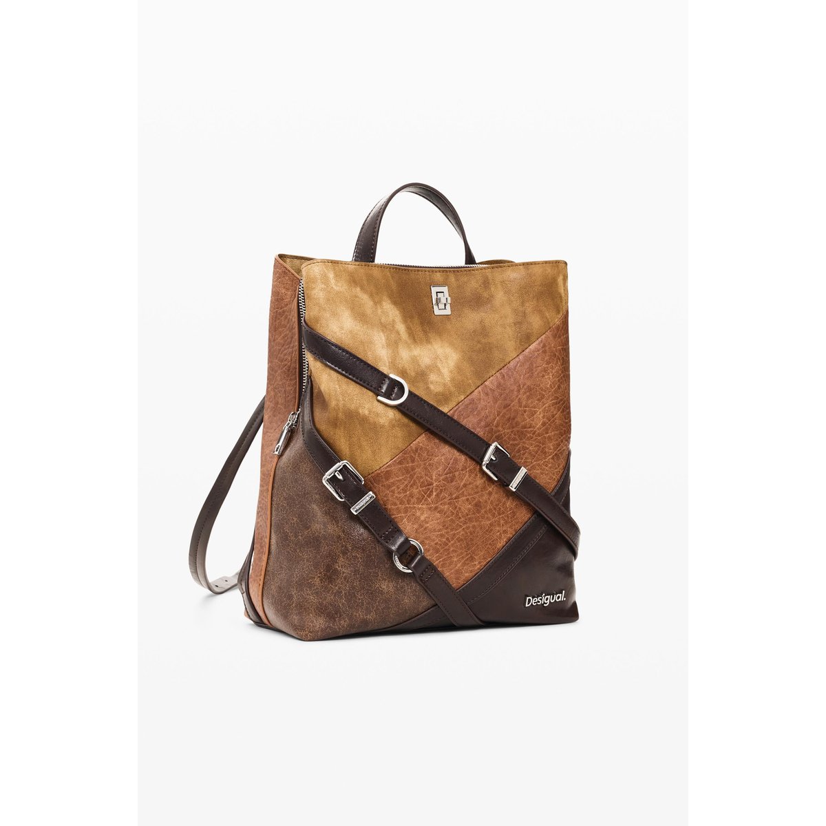Sac à dos matelassé moyen marron, DESIGUAL