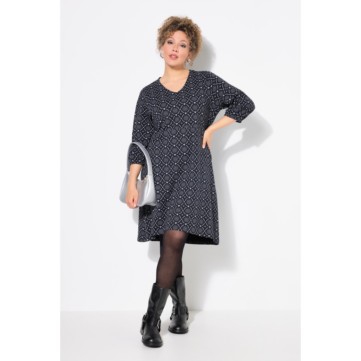 Robe en jersey noir, ULLA POPKEN