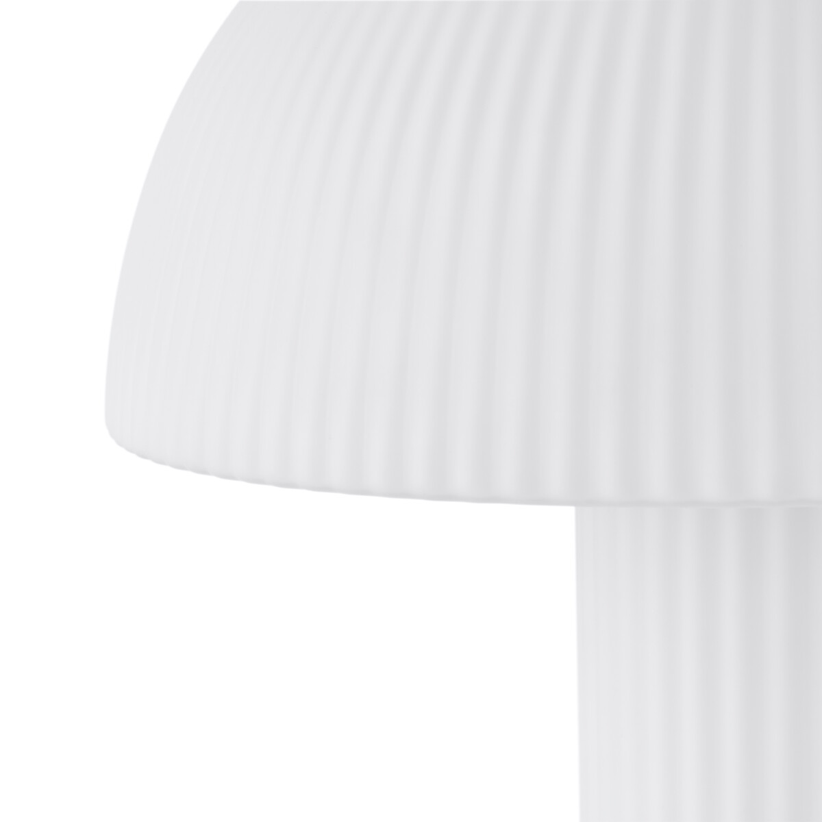 Lampe champignon verre opalin strié H41,7 cm, LOULOU blanc, LA REDOUTE INTERIEURS