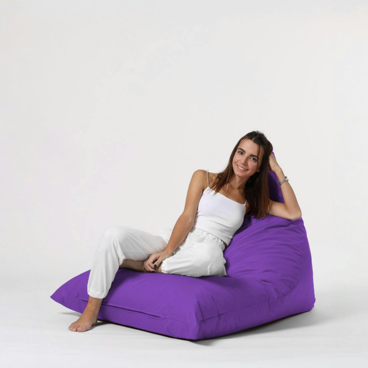 Pouf berlingot pour jardin et terrasse ARTA violet, PIER IMPORT