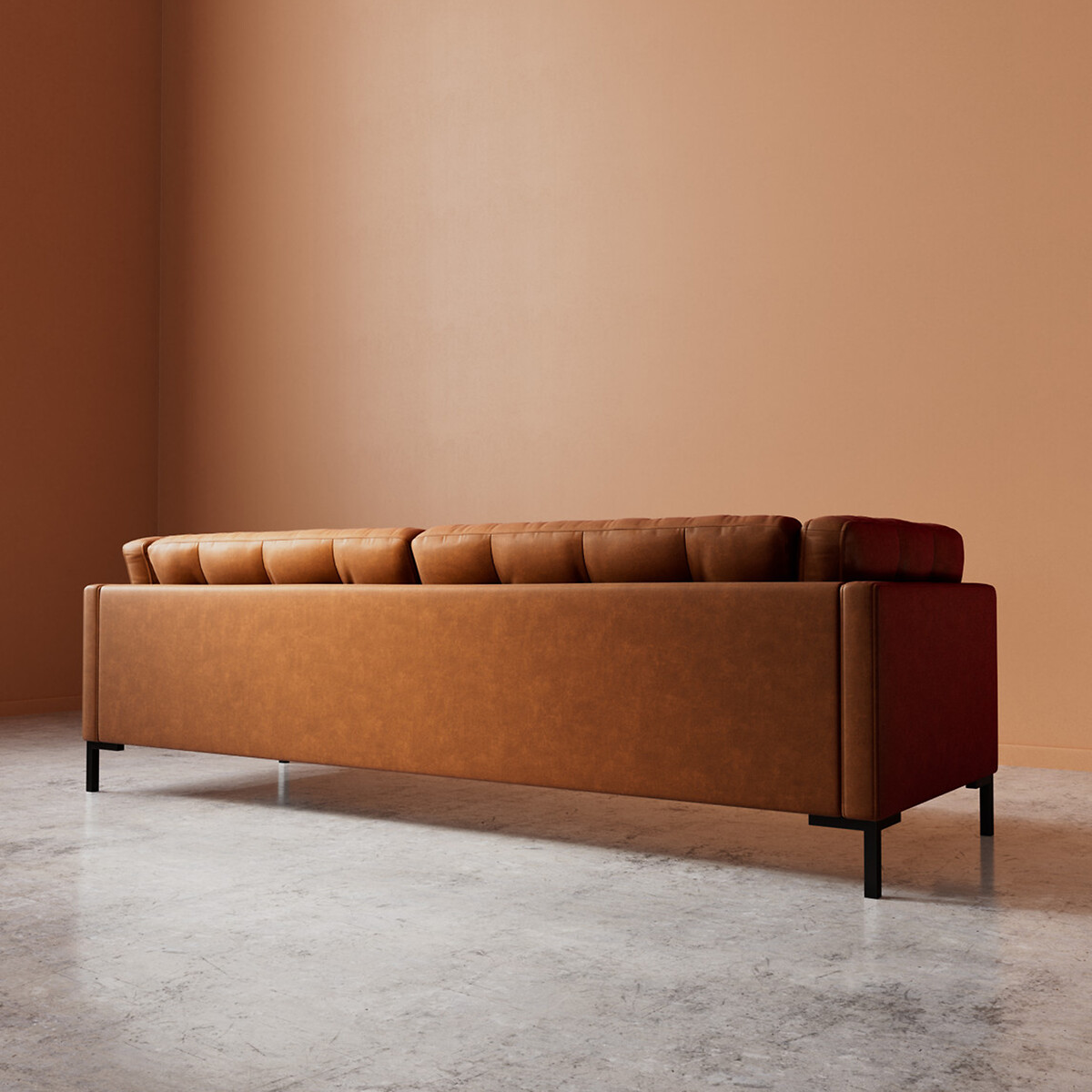 Landau Smart Leather 2/3/4 Seater Sofa tan, SWOON