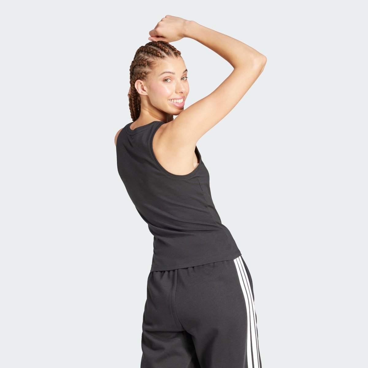 Débardeur Slim Coton Essentials Linear Débardeur Slim Coton Essentials Linear black / white, ADIDAS SPORTSWEAR