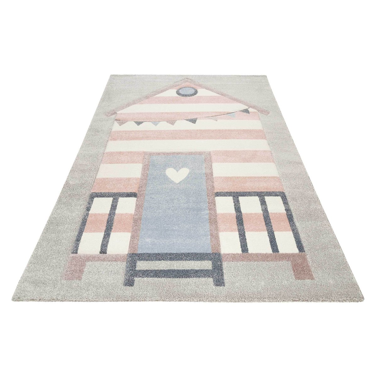 Tapis motif cabine de plage ,  Sea Castle gris, ESPRIT