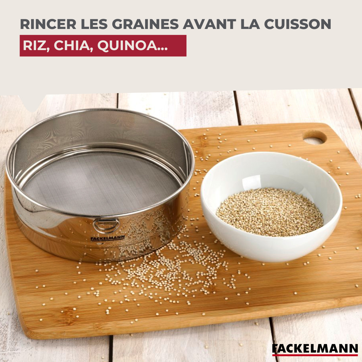 Ensemble de 2 Tamis de cuisine extra fin 18 cm de diamètre BASIC gris, FACKELMANN