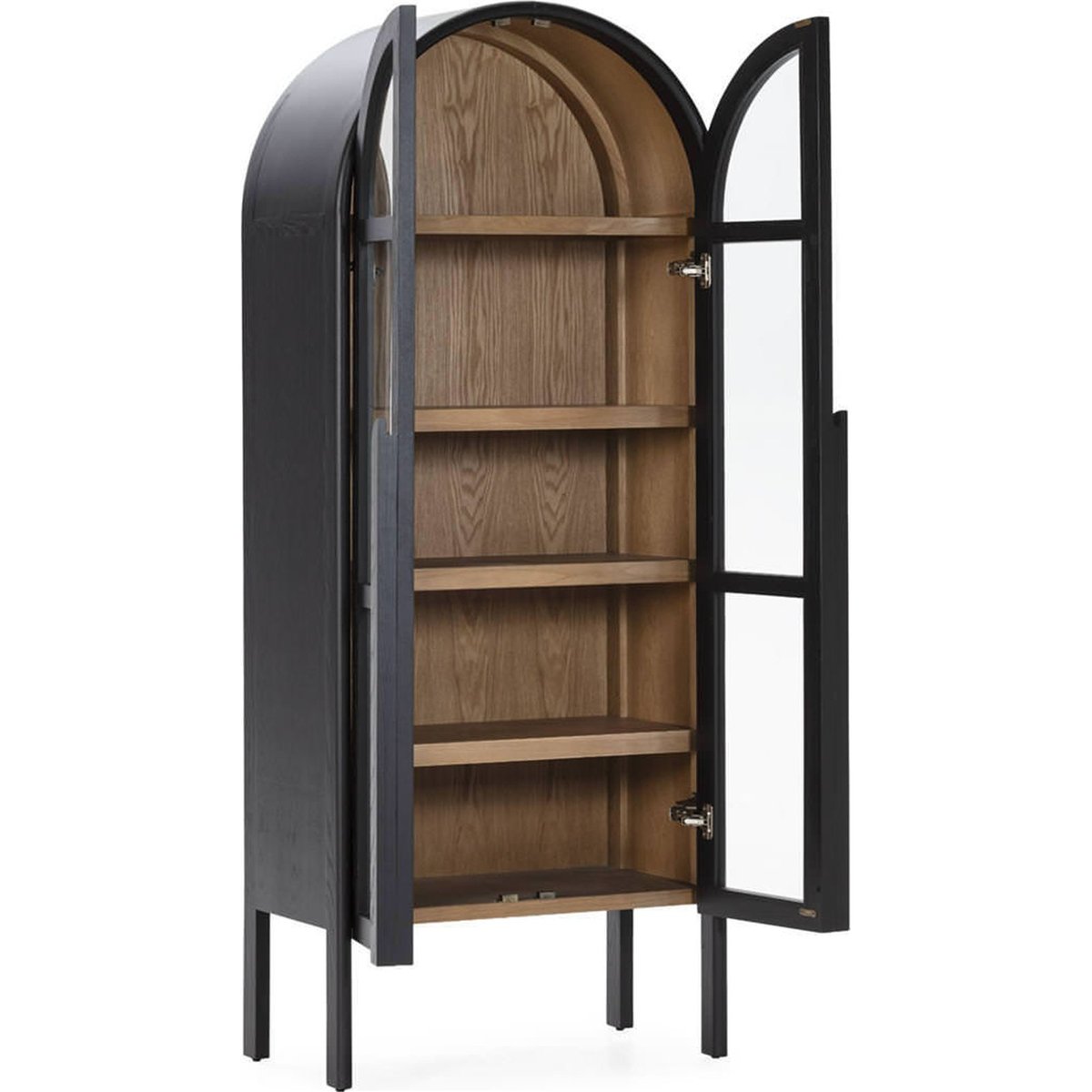 Vitrine arche en bois de frêne et noyer noir et noyer, RECOLLECTION