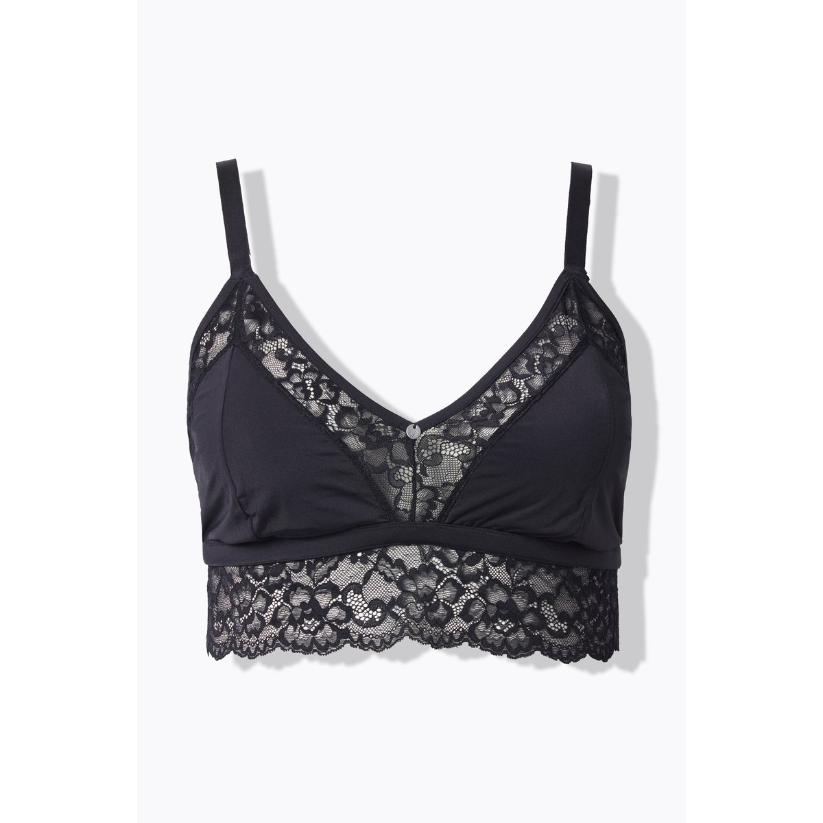 Bralette TruYou en satin et dentelle noir, ULLA POPKEN