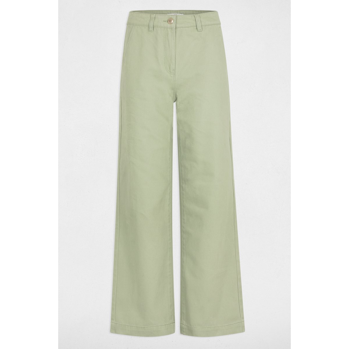 Jeans jambe large vert clair, MORGAN