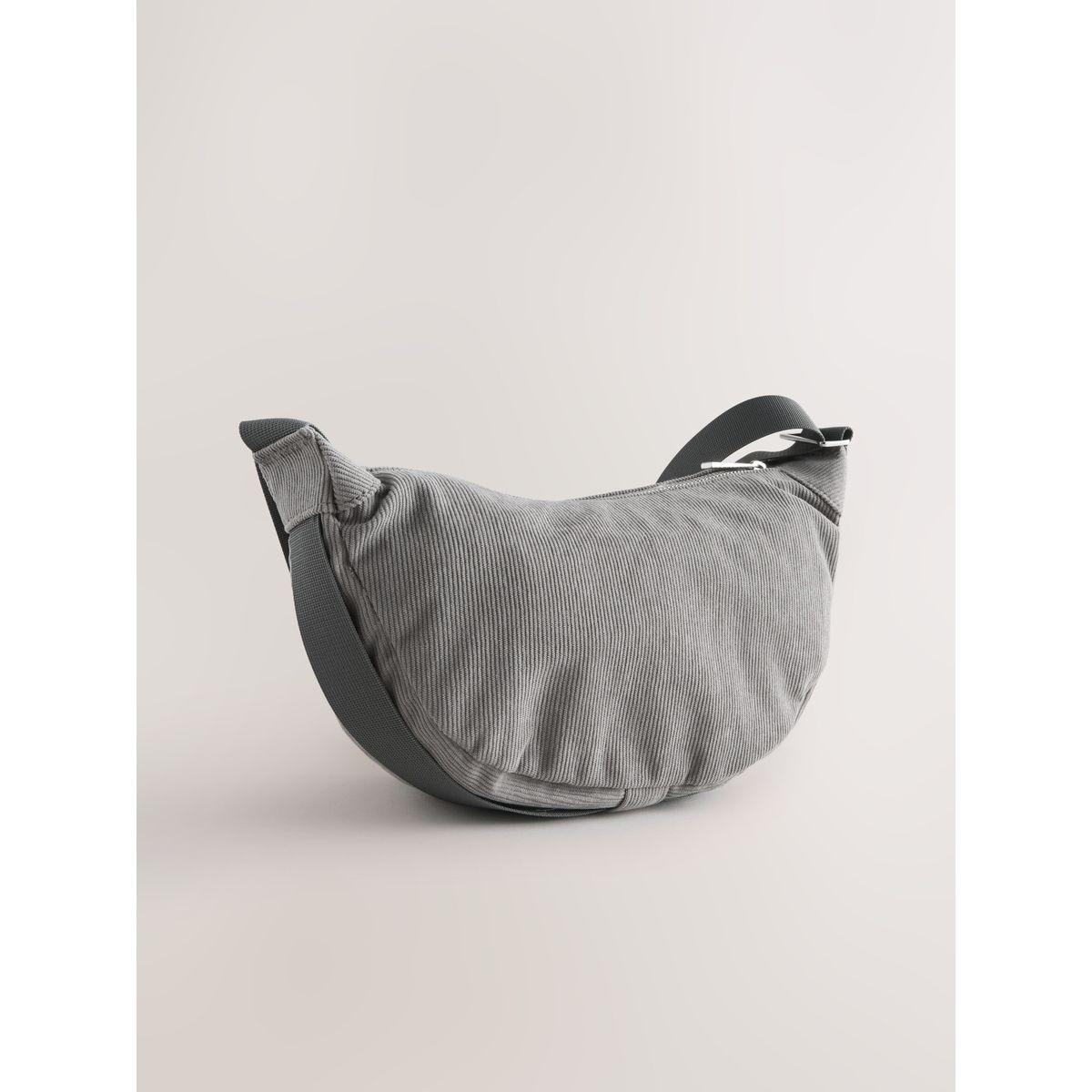 Sac banane effet velours côtelé gris, NEXT