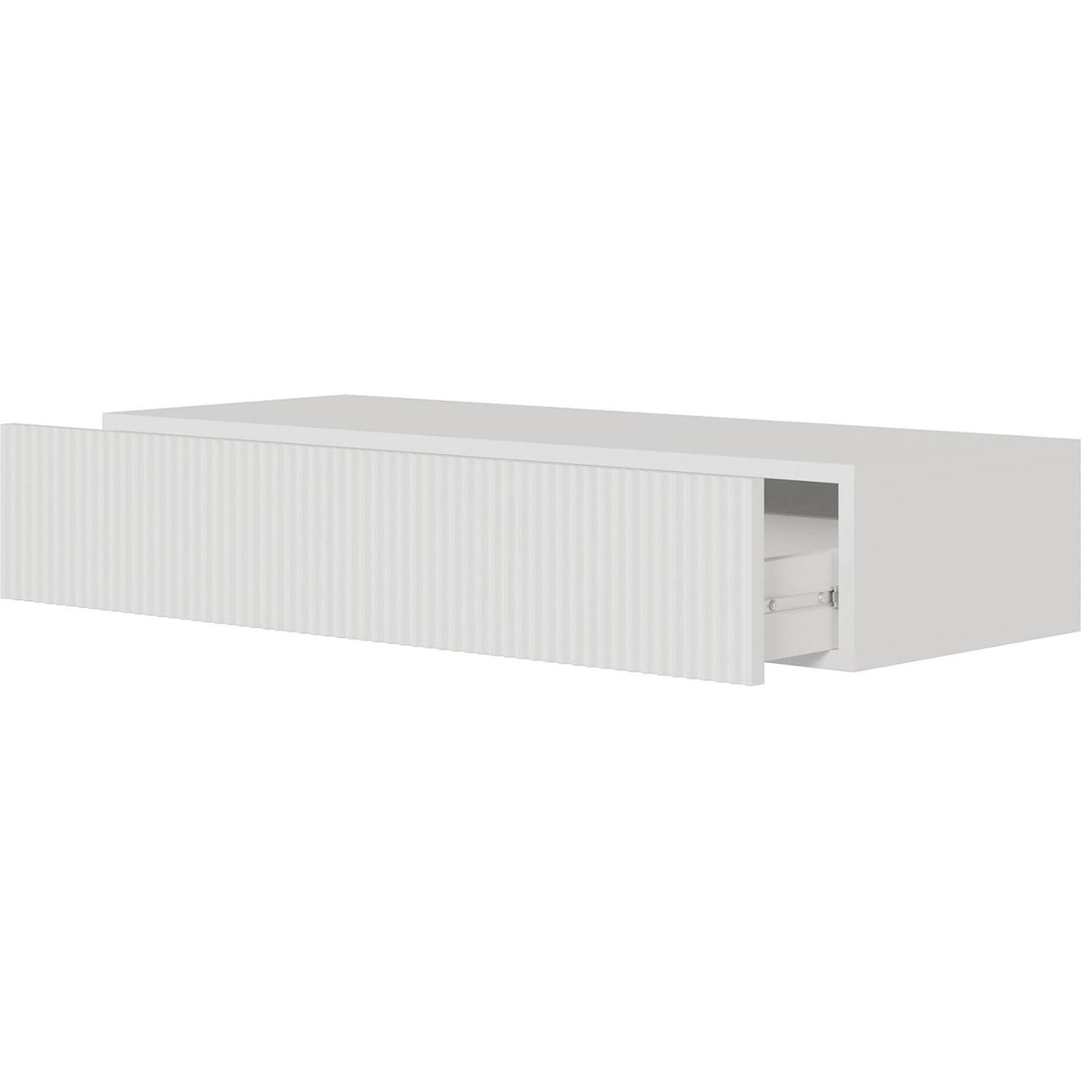 Console suspendue à façade rainurée VELDIO blanc, RECOLLECTION