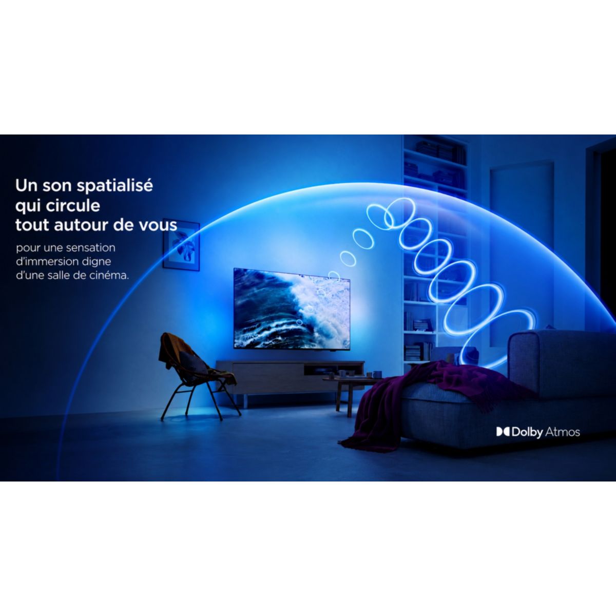 TV 50PQS8631 (2026) 50" (126 cm) 4K Ultra HD - Ambilight, Smart TV couleur unique, PHILIPS