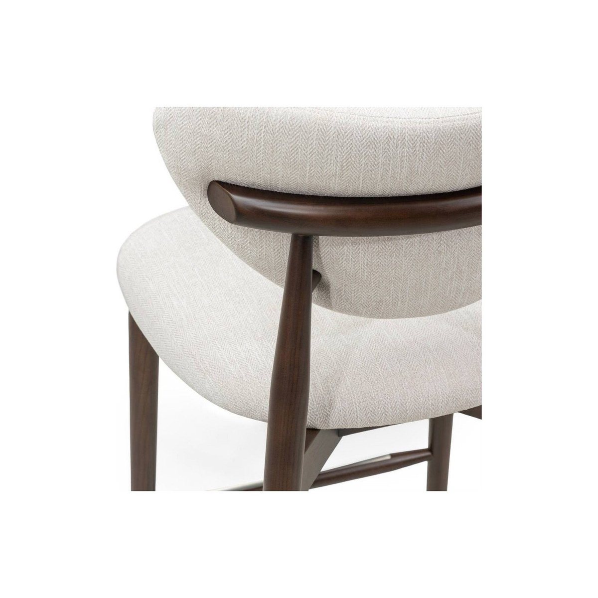 Tabouret de bar collection JULIETTE beige et noyer, RECOLLECTION