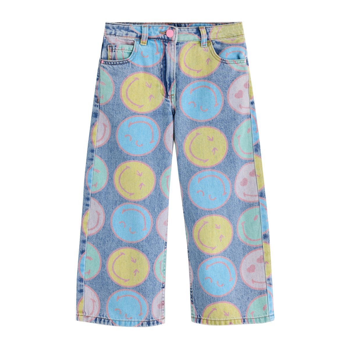 Jean large imprimé smileyworld® bleu moyen, NEXT