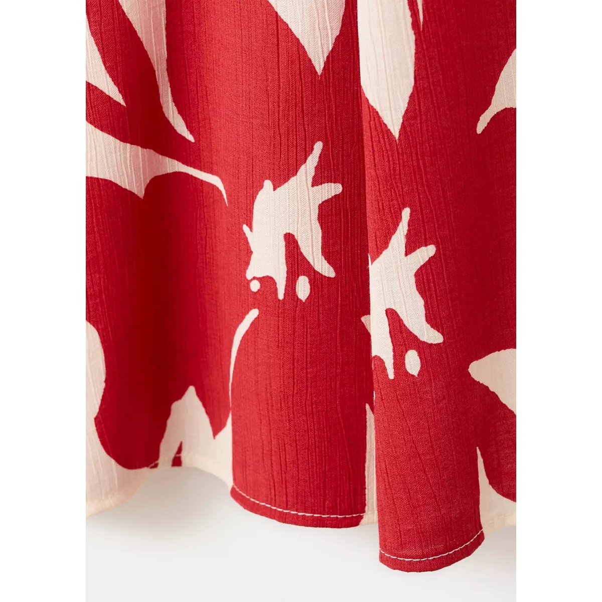 Robe à découpes et imprimé floral rouge, MANGO